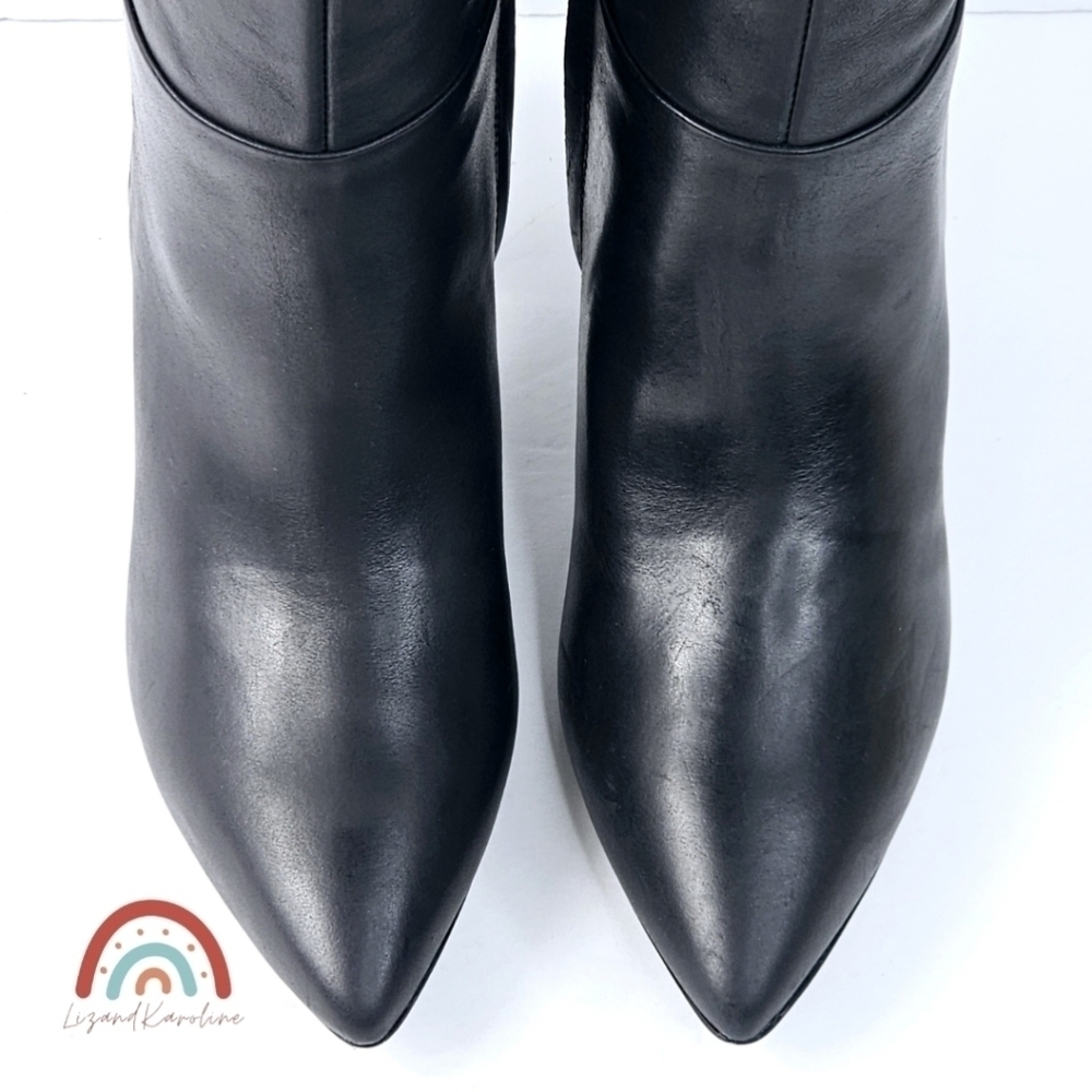 New! Madewell The Justine Knee Boot with Extended Calf in Black Leather - Picture 11 of 16